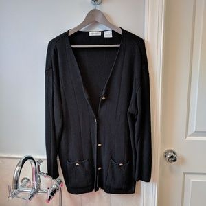 Liz Claiborne heavy black cardigan